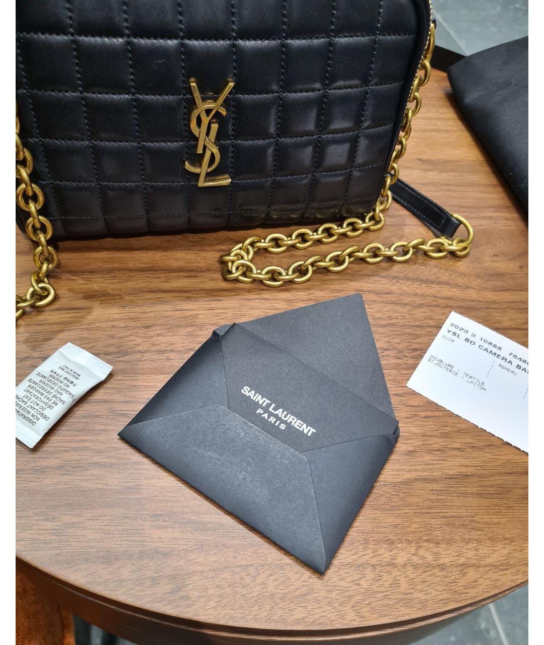 SAINT LAURENT Черная кожаная сумка через плечо, фото 4