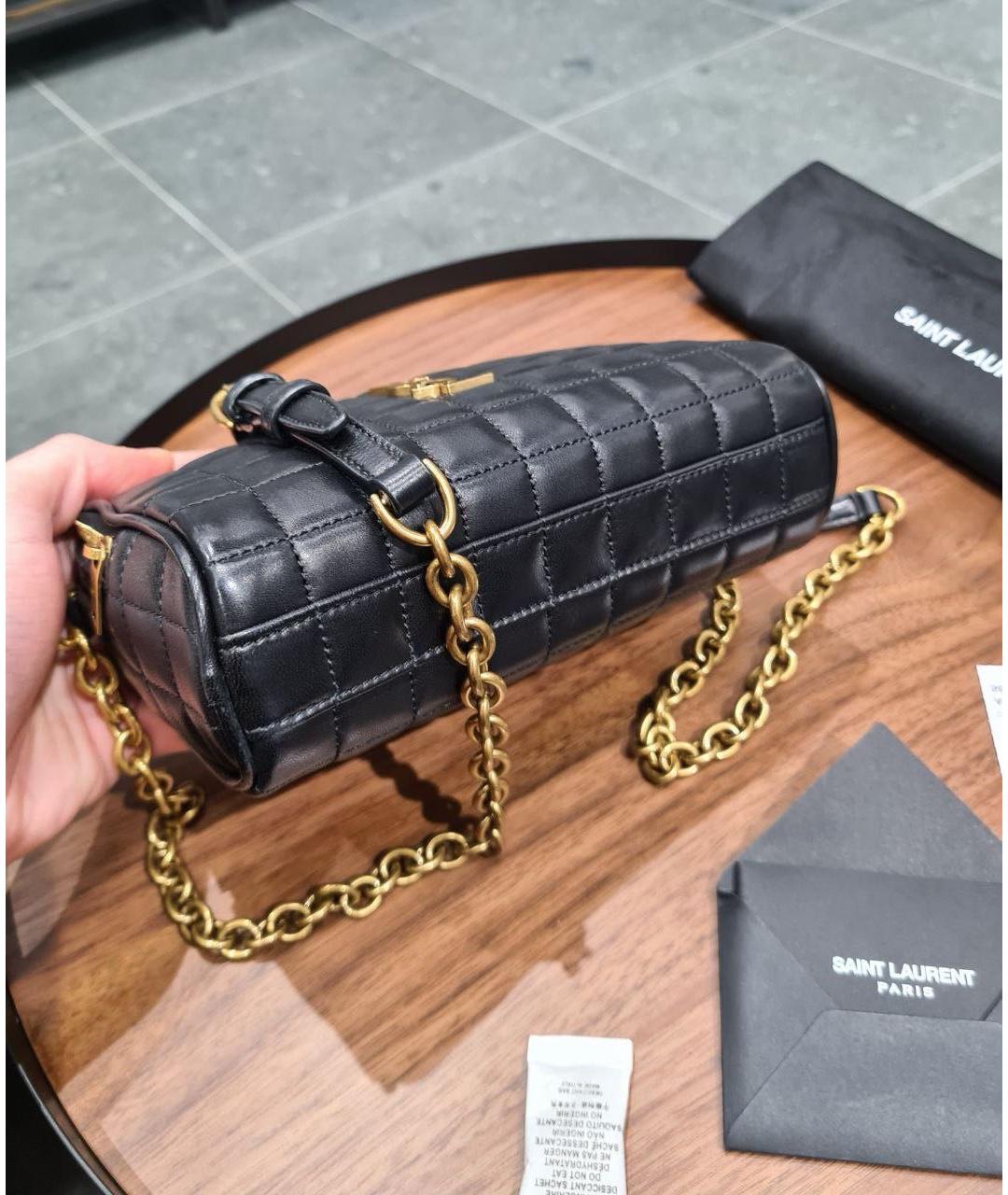 SAINT LAURENT Черная кожаная сумка через плечо, фото 6
