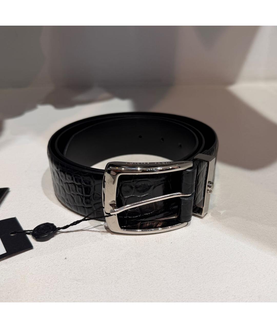 PHILIPP PLEIN Черный кожаный ремень, фото 5