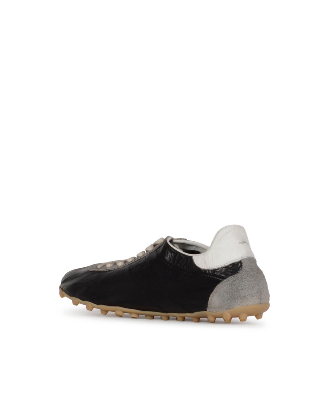 MAISON MARGIELA Черные замшевые низкие кроссовки / кеды, фото 3