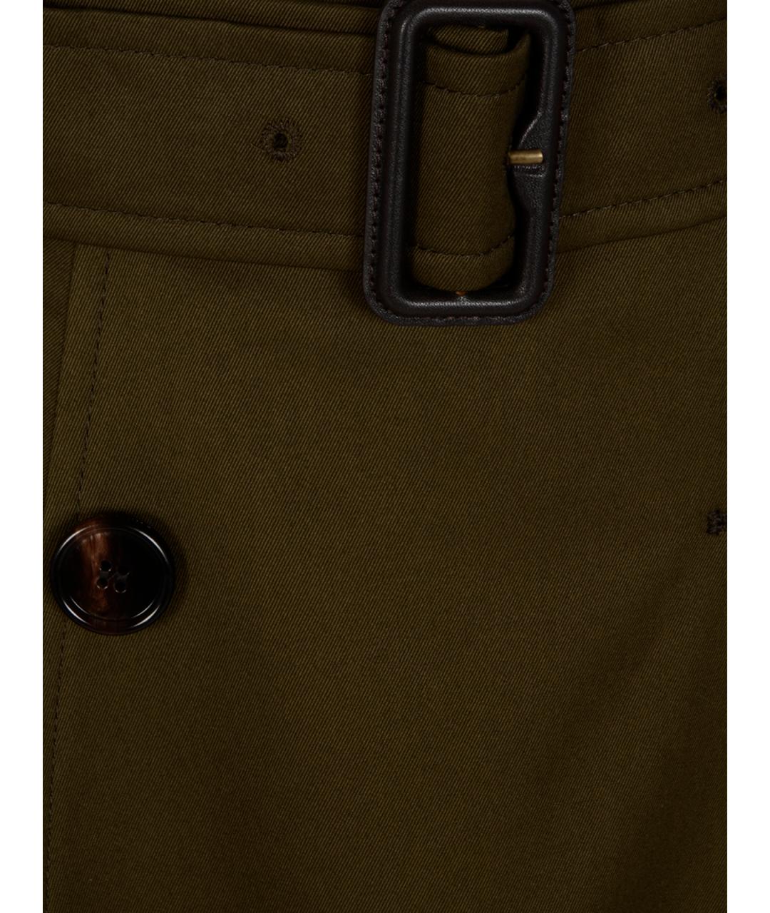 BURBERRY Зеленая хлопковая юбка макси, фото 3