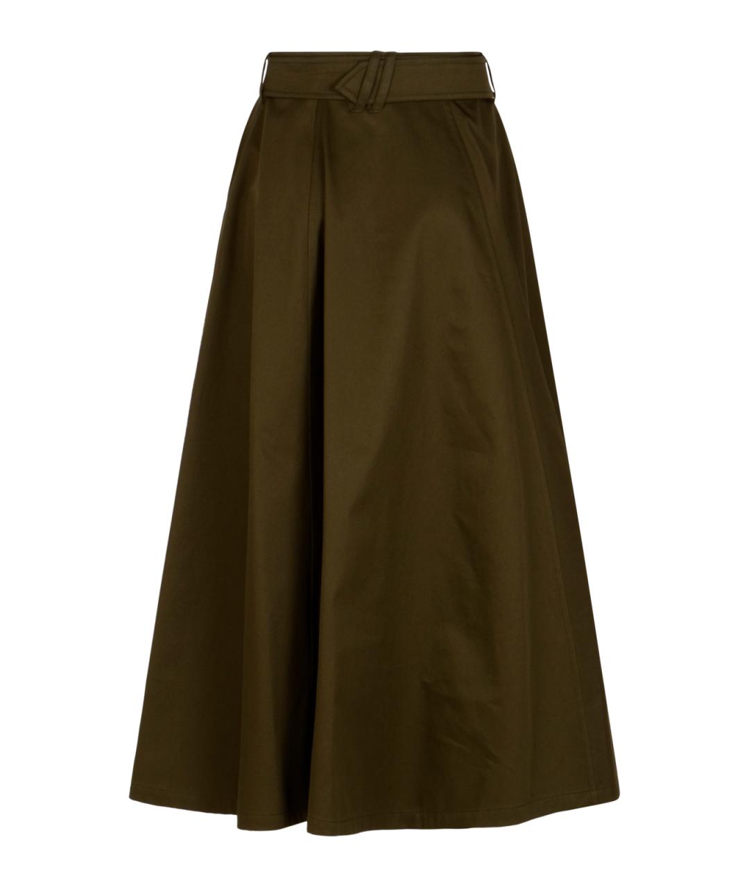 BURBERRY Зеленая хлопковая юбка макси, фото 2