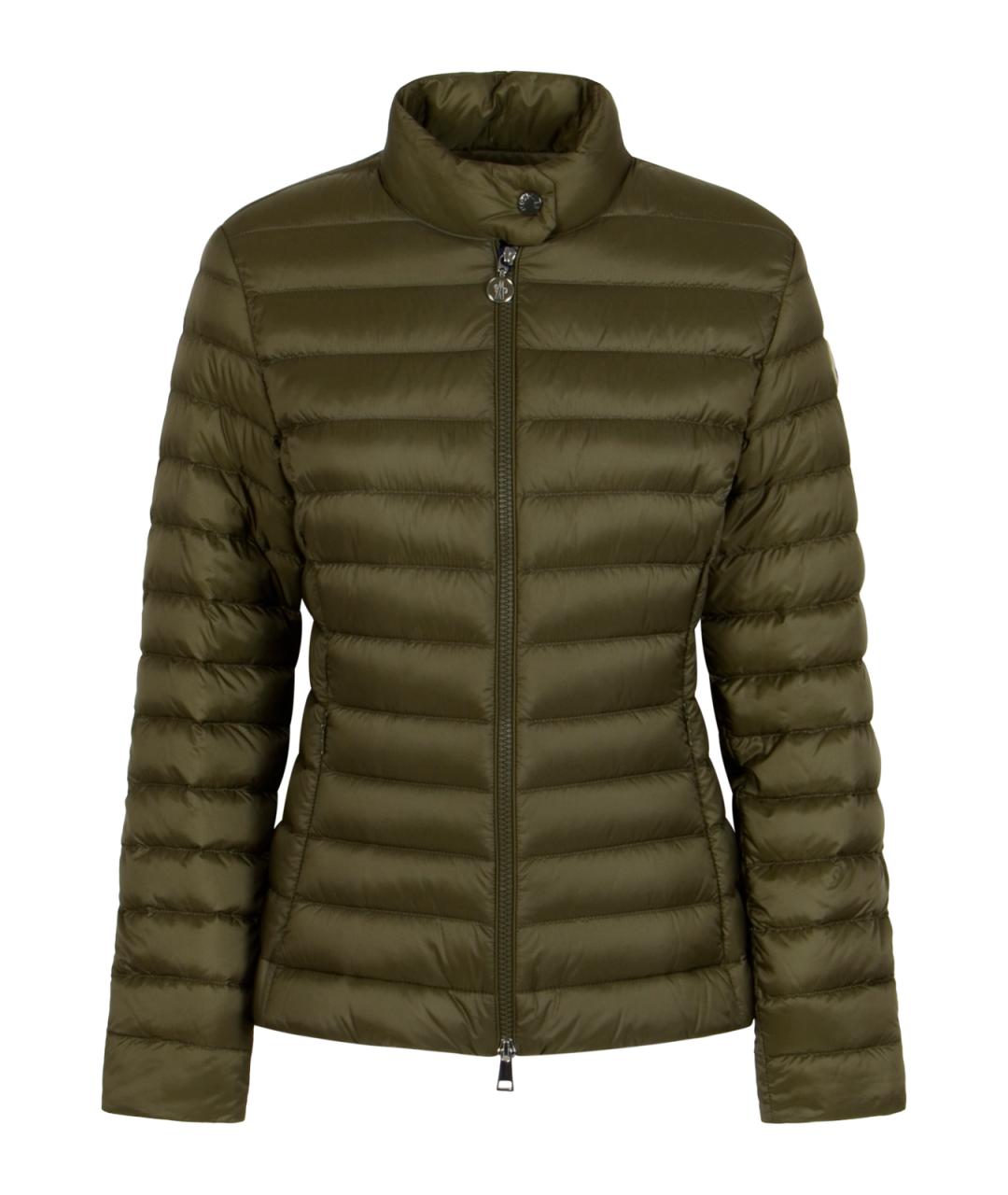 MONCLER Зеленая полиэстеровая куртка, фото 1