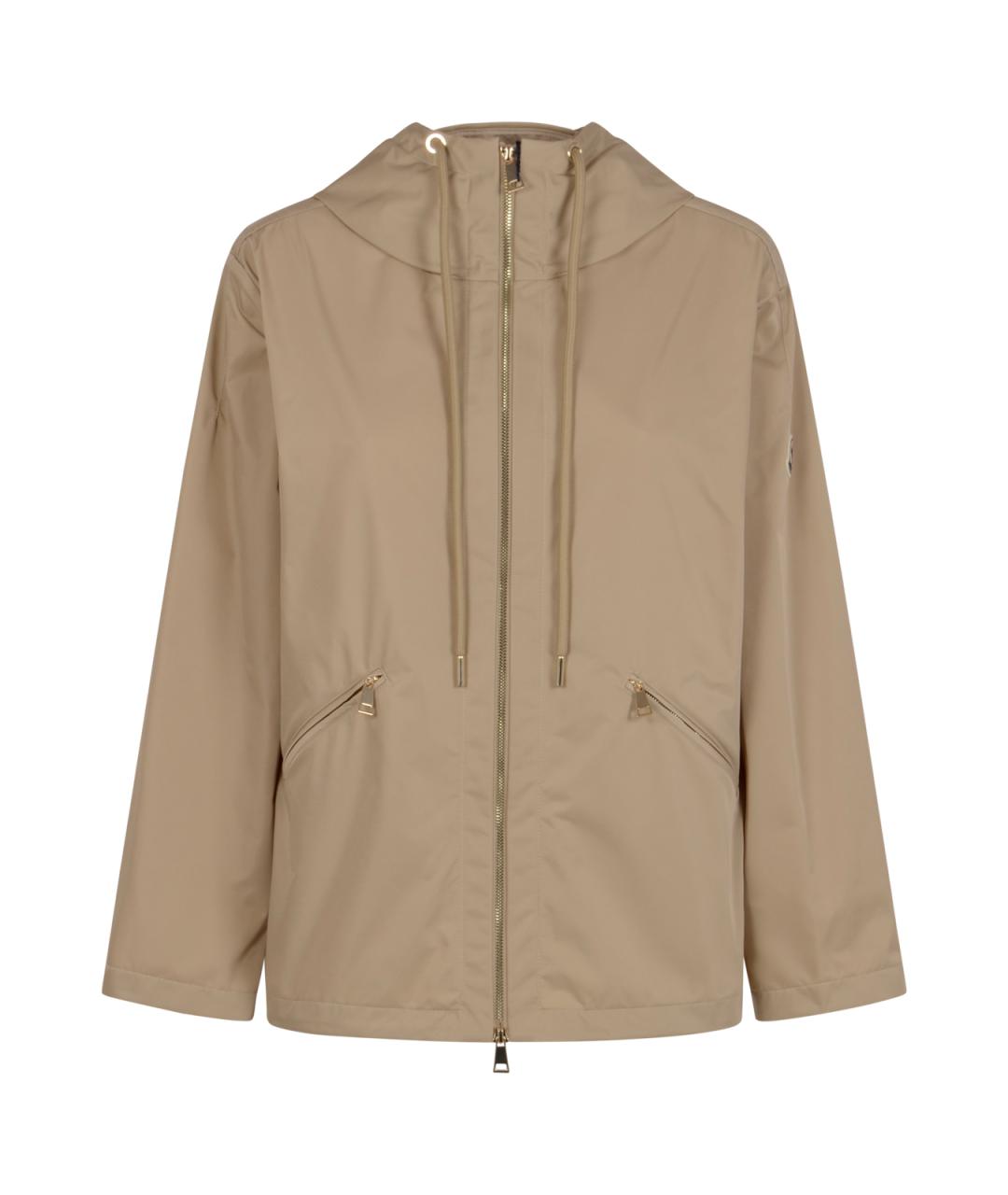 MONCLER Коричневая полиэстеровая куртка, фото 1