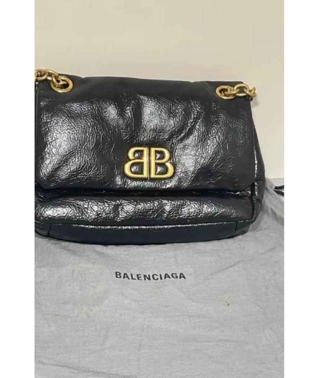 BALENCIAGA Черная кожаная сумка через плечо, фото 4