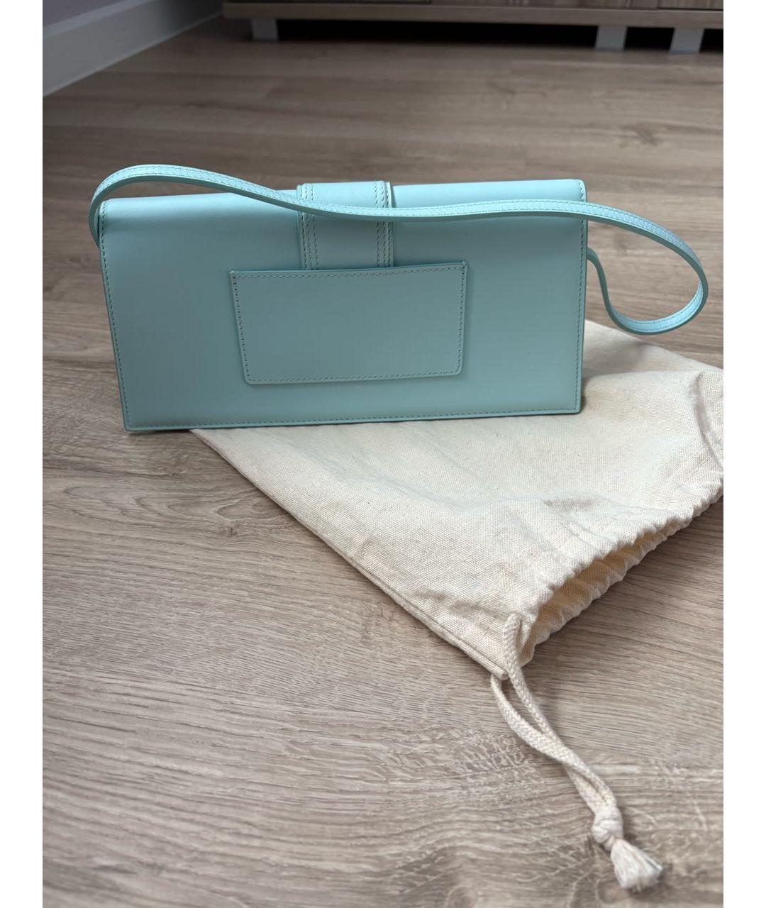 JACQUEMUS Бирюзовая кожаная сумка через плечо, фото 2