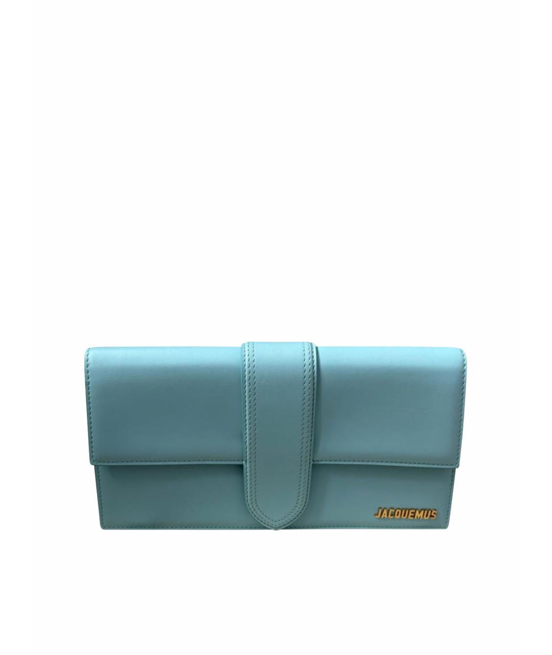 JACQUEMUS Бирюзовая кожаная сумка через плечо, фото 1