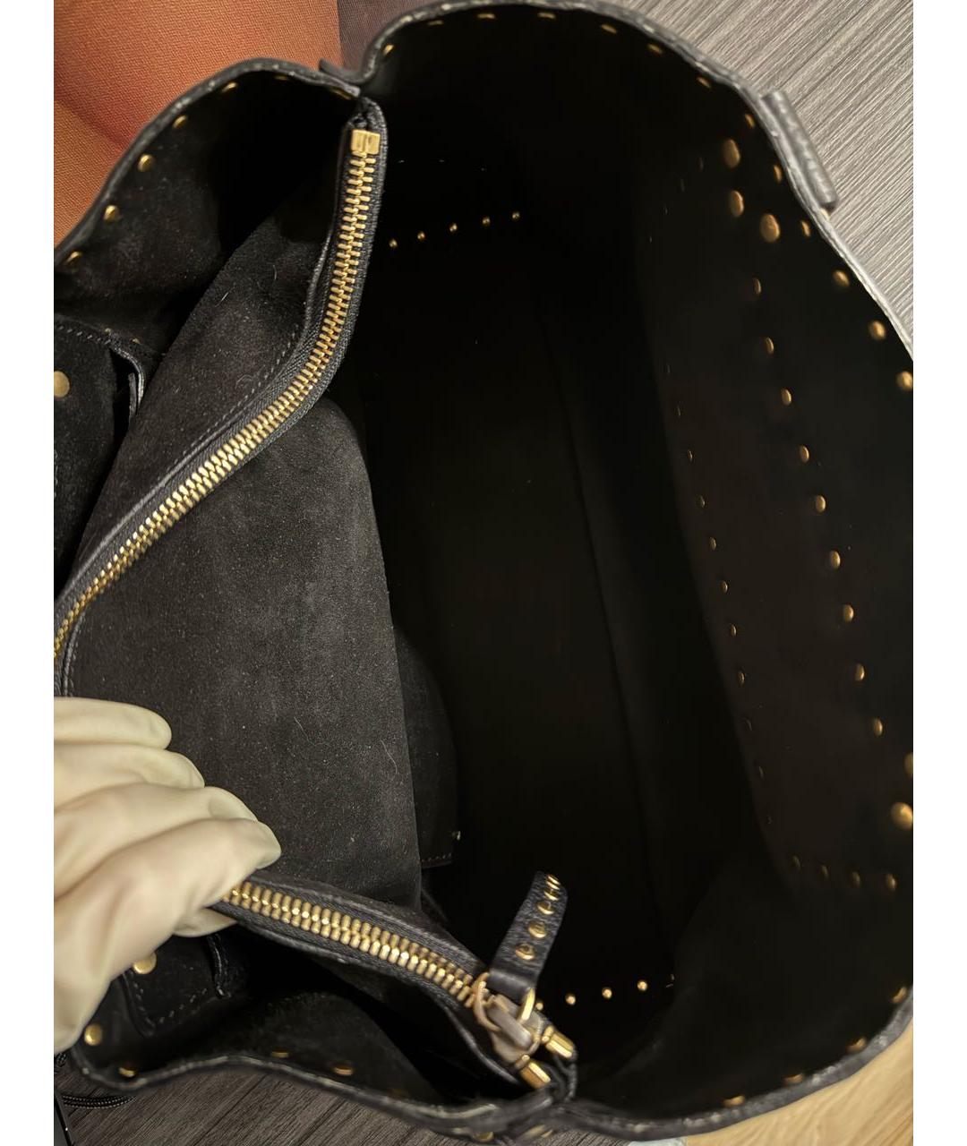 CELINE Черная кожаная сумка с короткими ручками, фото 4