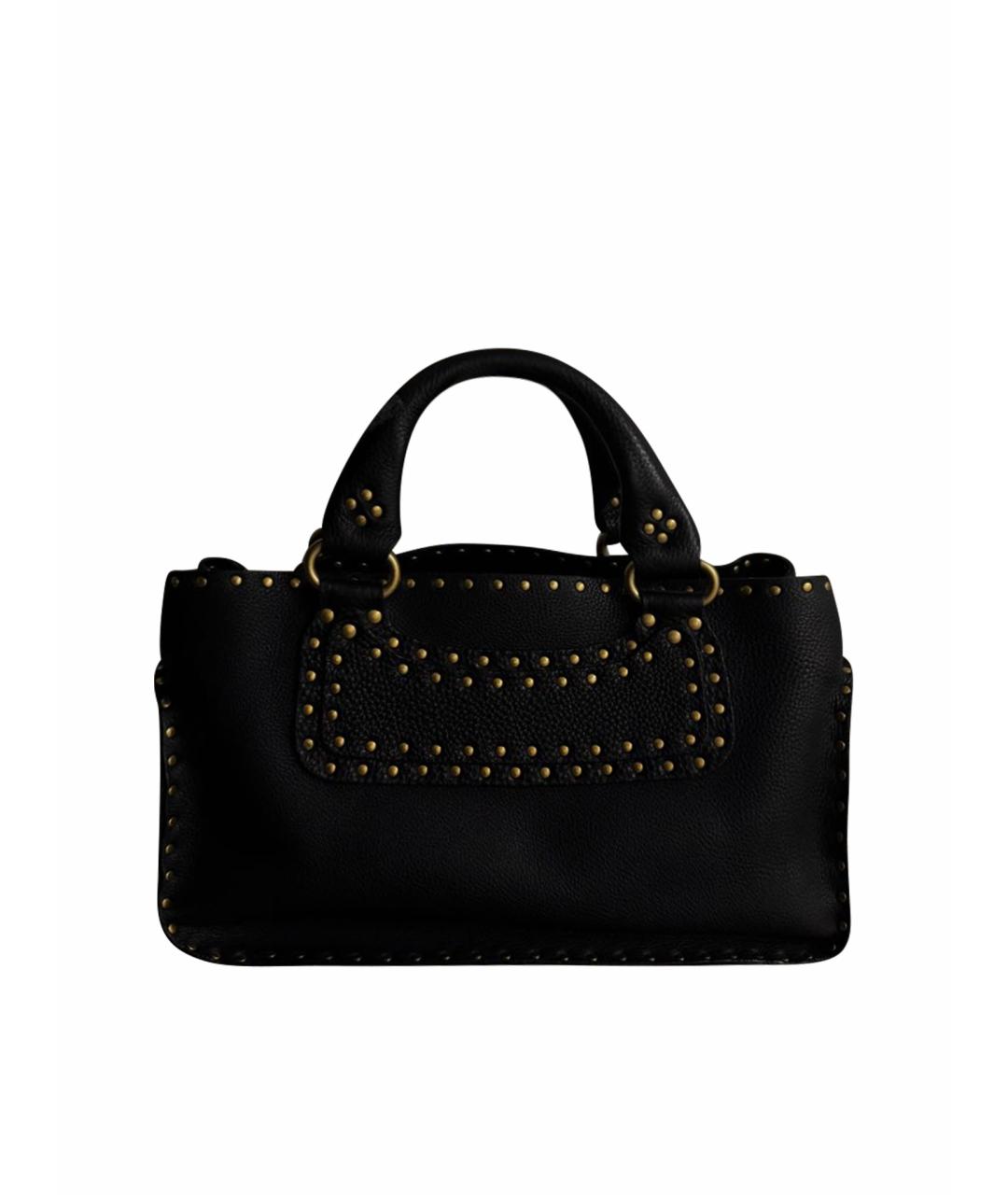 CELINE Черная кожаная сумка с короткими ручками, фото 1