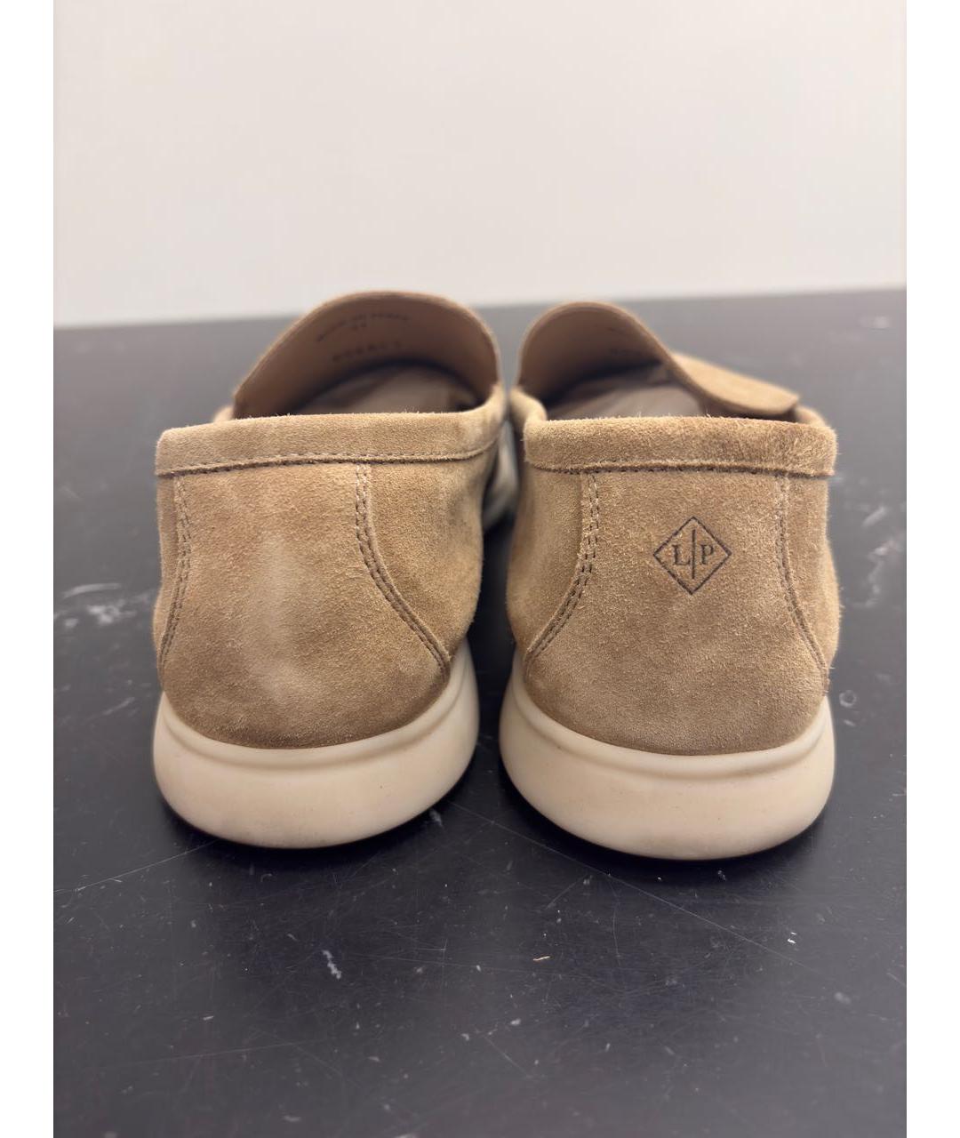 LORO PIANA Бежевые замшевые лоферы, фото 5