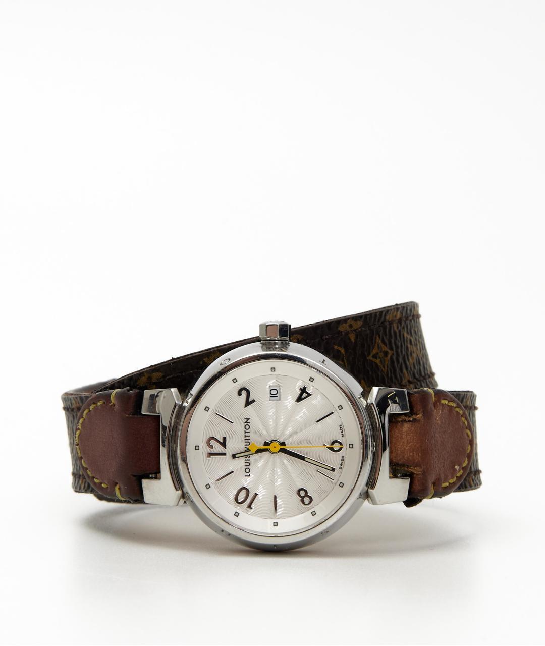 LOUIS VUITTON Коричневые металлические часы, фото 6