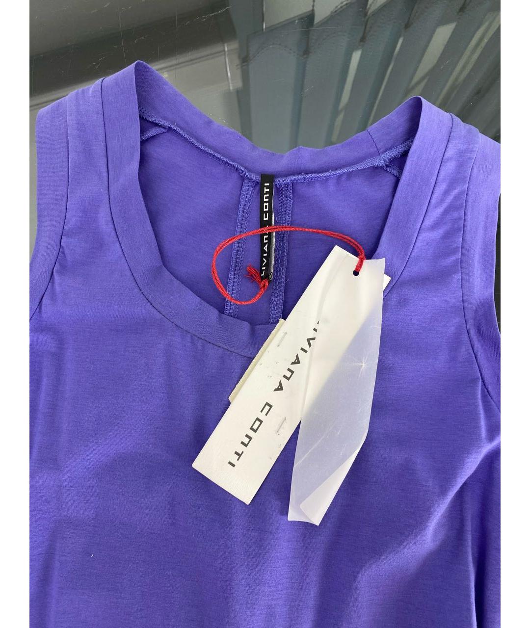 LIVIANA CONTI Фиолетовое хлопковое повседневное платье, фото 3