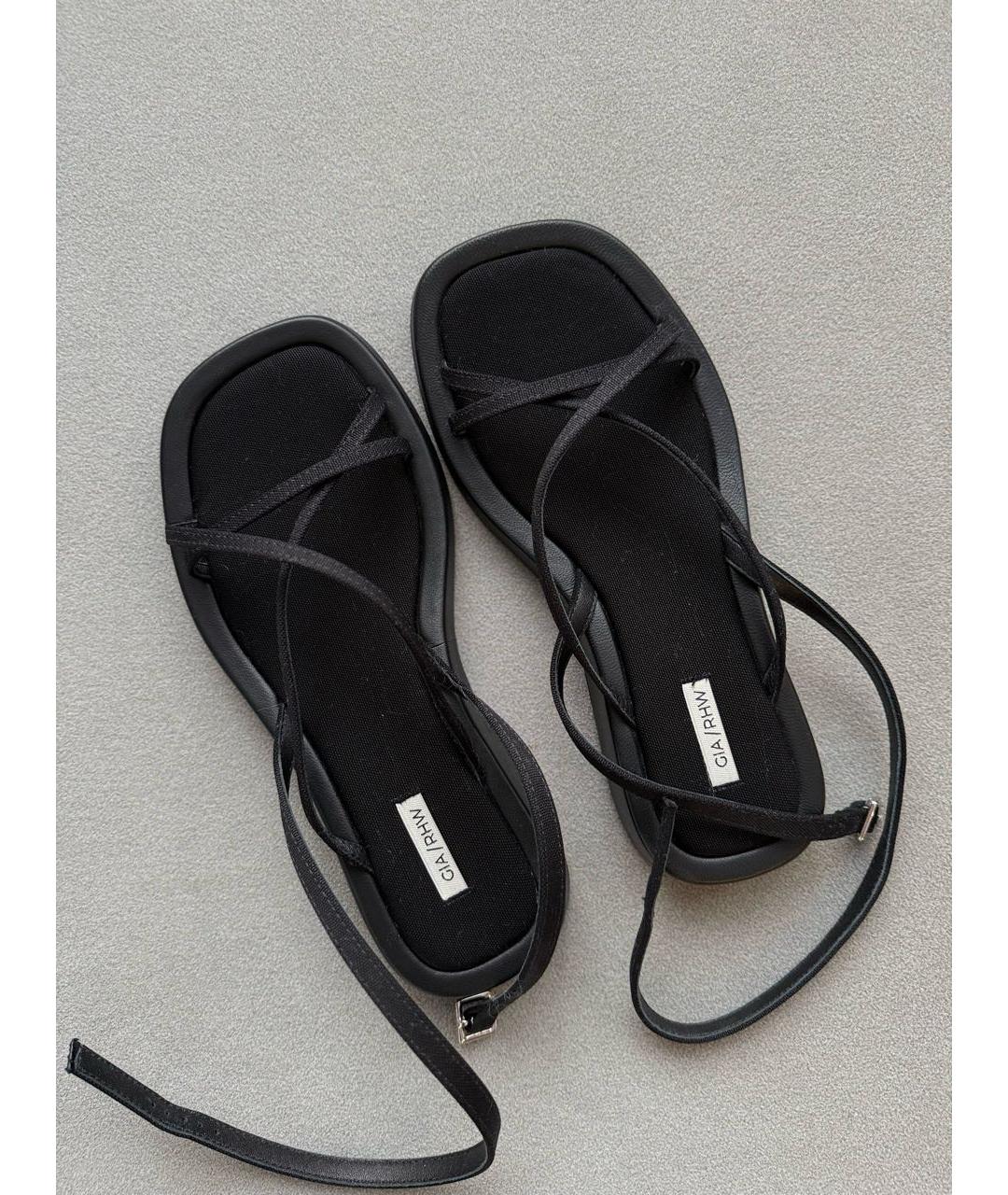 GIABORGHINI Черные кожаные босоножки, фото 2