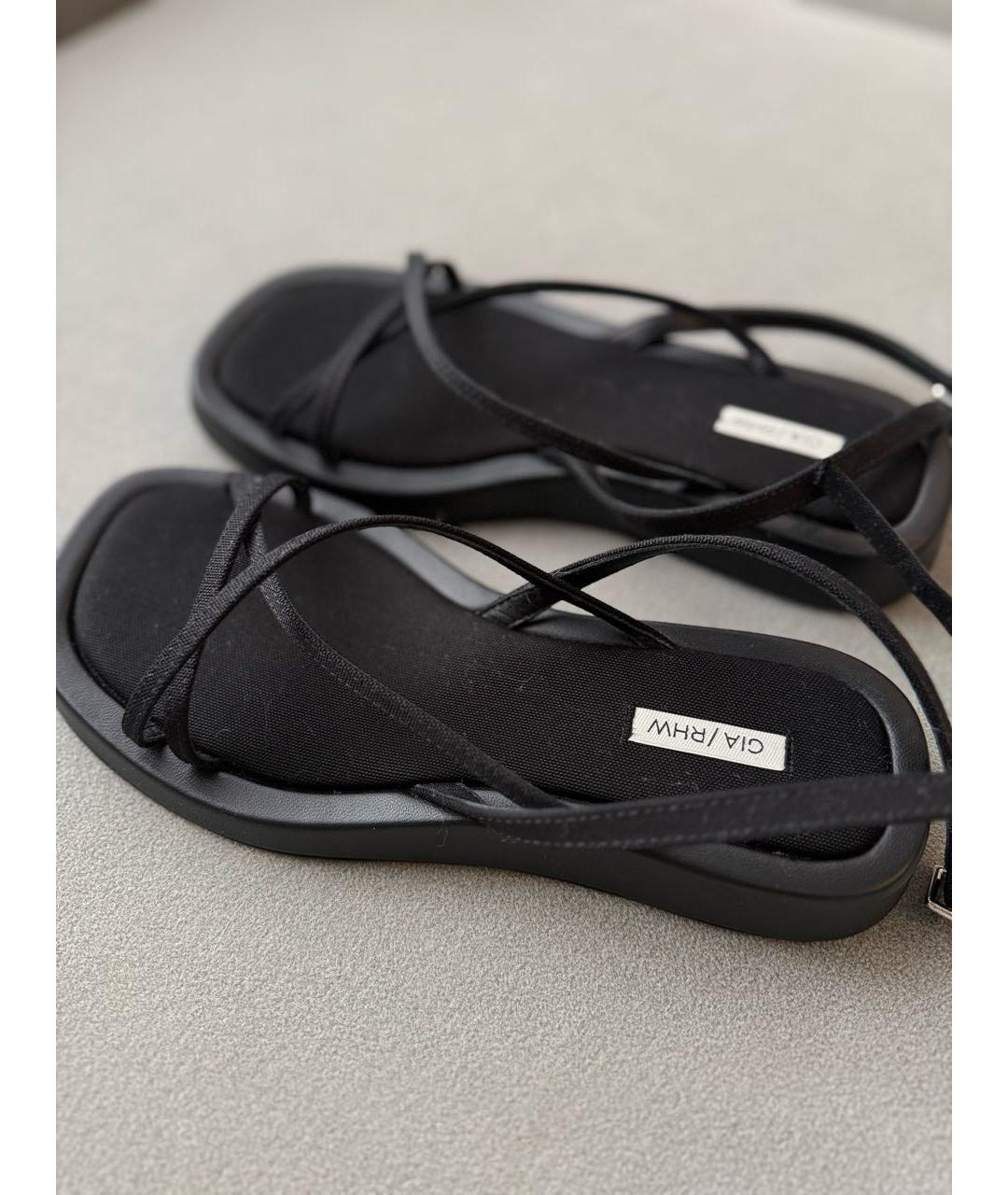 GIABORGHINI Черные кожаные босоножки, фото 3