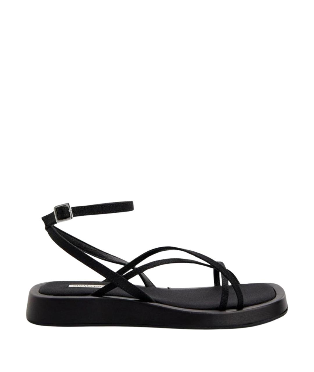 GIABORGHINI Черные кожаные босоножки, фото 1