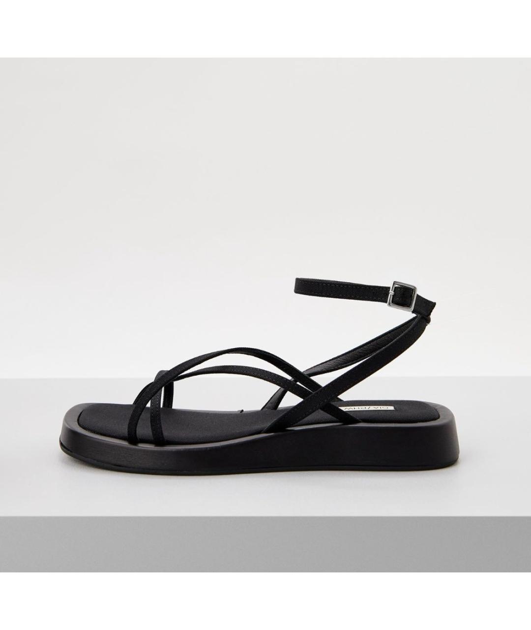 GIABORGHINI Черные кожаные босоножки, фото 7