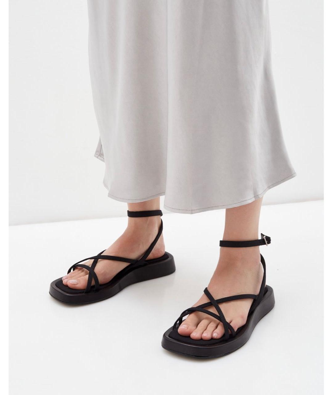 GIABORGHINI Черные кожаные босоножки, фото 5