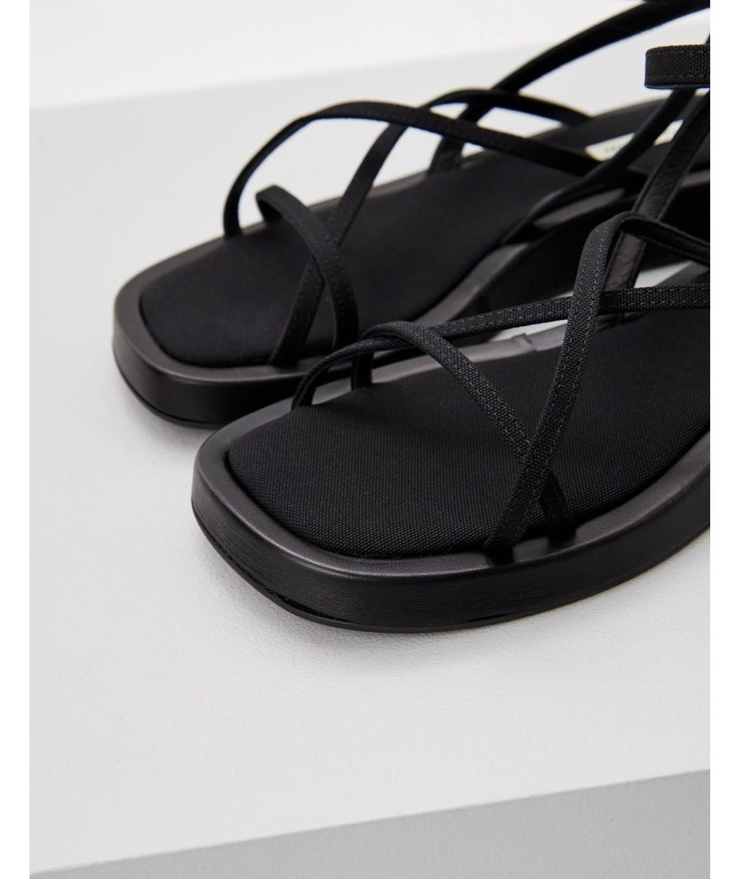 GIABORGHINI Черные кожаные босоножки, фото 4