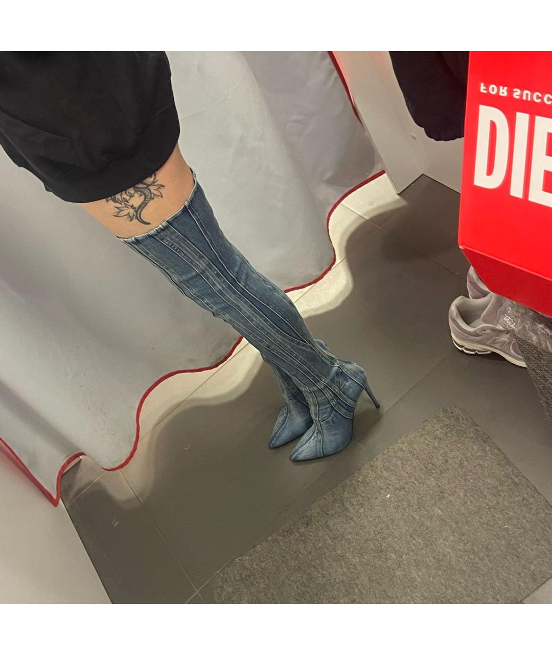 DIESEL Синие ботфорты, фото 8