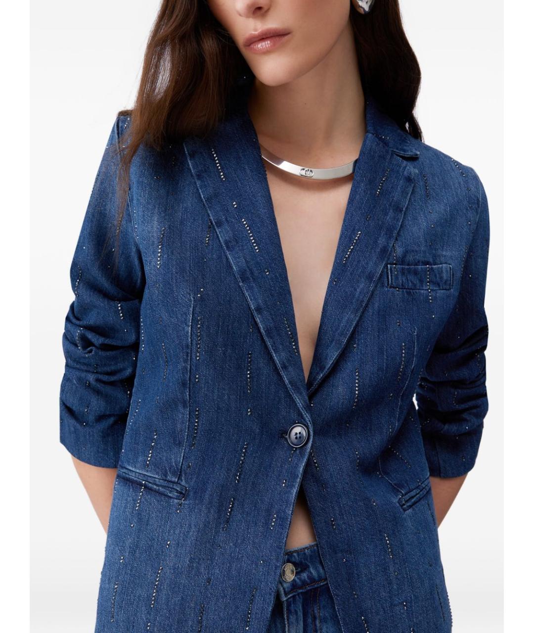 LIU JO Синий хлопковый жакет/пиджак, фото 3