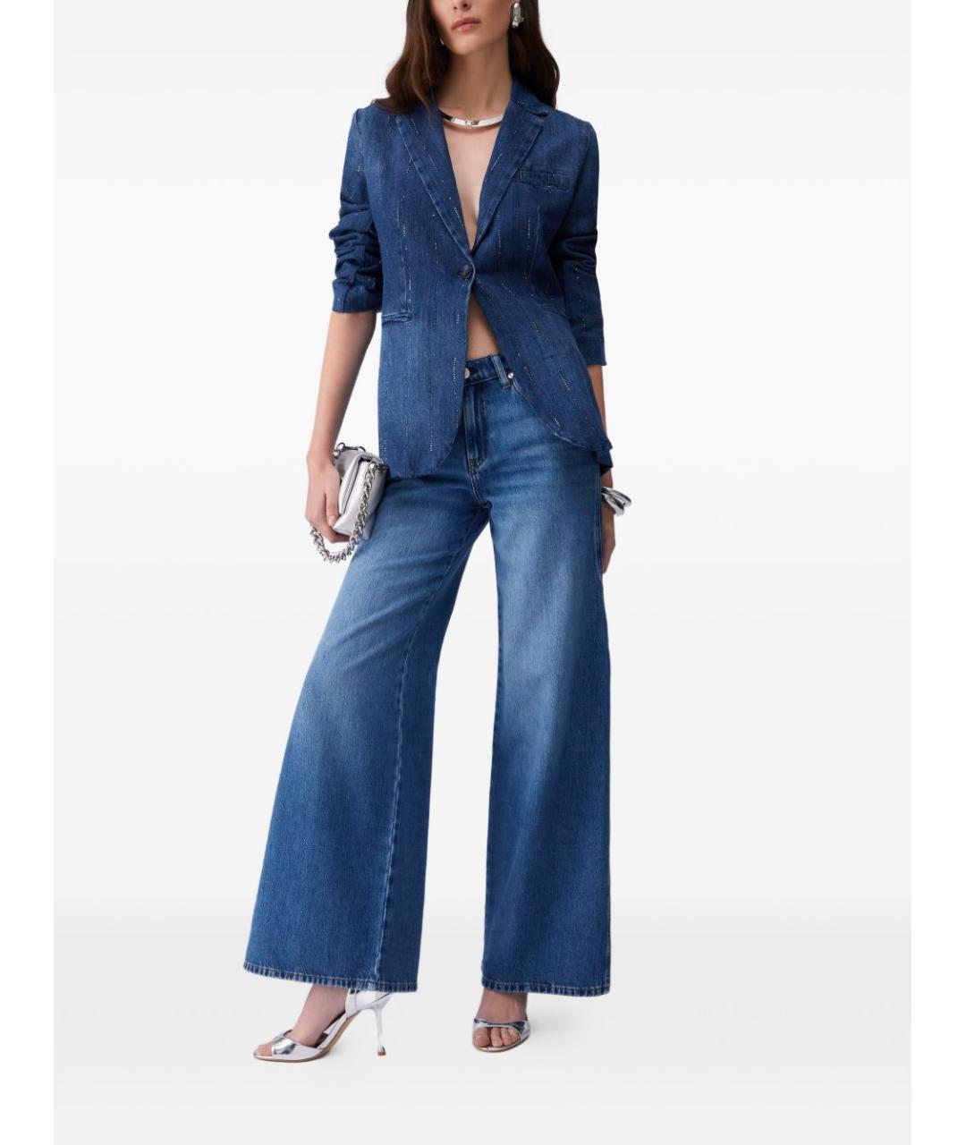 LIU JO Синий хлопковый жакет/пиджак, фото 2