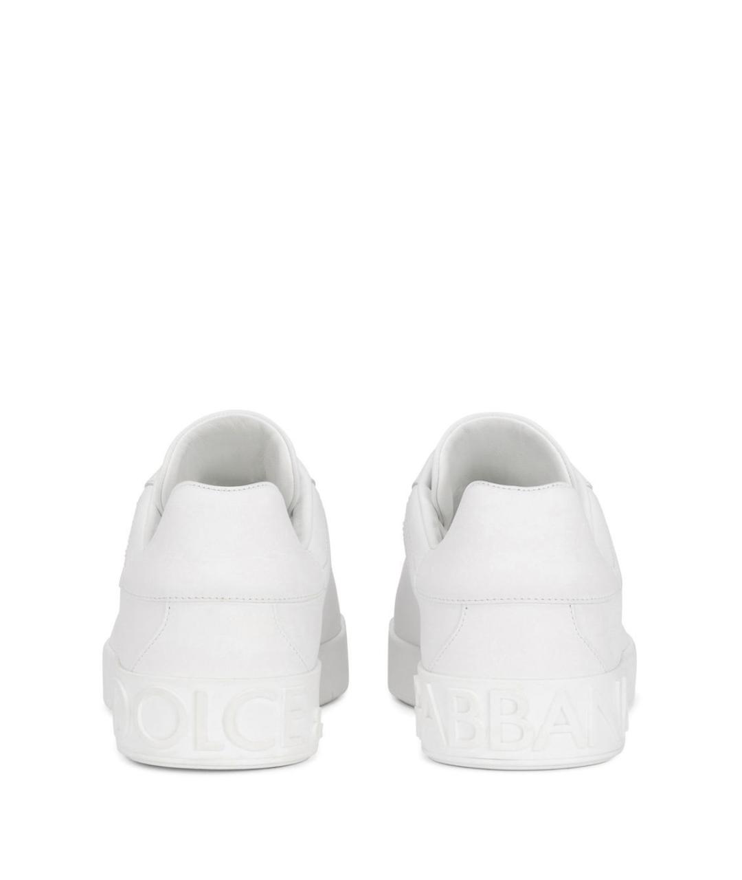 DOLCE&GABBANA Белые кожаные низкие кроссовки / кеды, фото 4