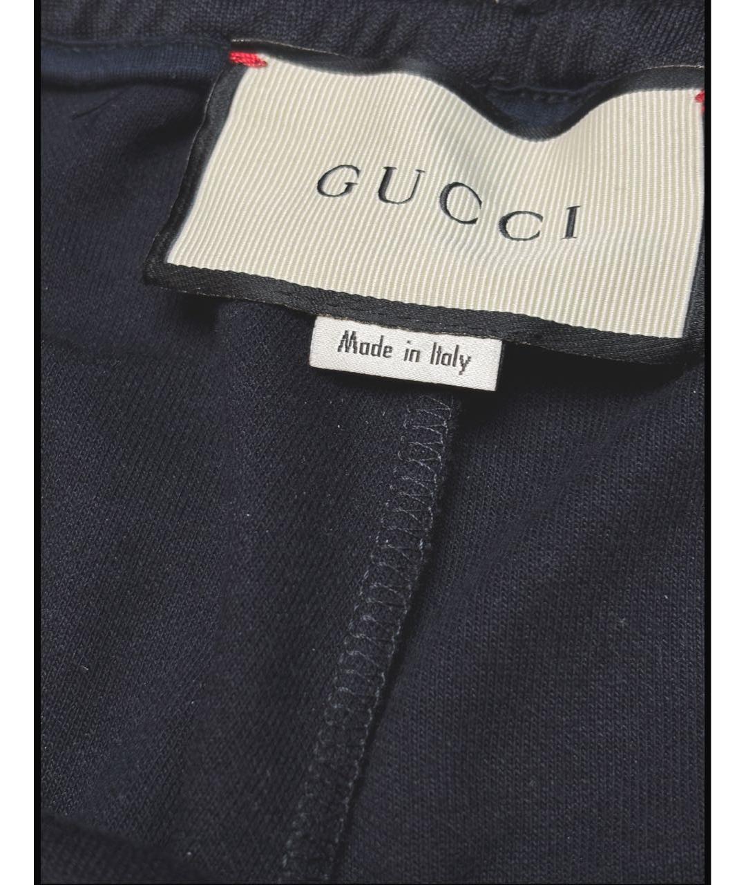 GUCCI Темно-синие хлопковые повседневные брюки, фото 2