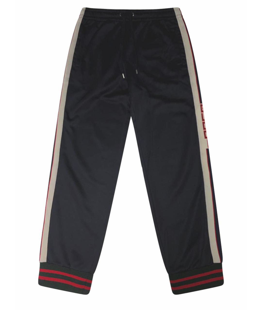 GUCCI Темно-синие хлопковые повседневные брюки, фото 1