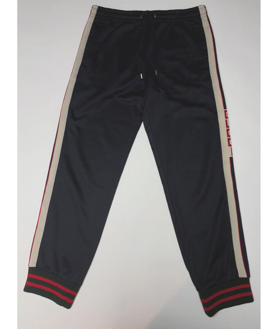 GUCCI Темно-синие хлопковые повседневные брюки, фото 4