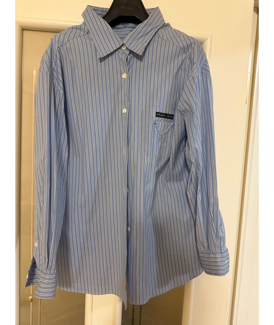 PRADA Голубая хлопковая рубашка, фото 6