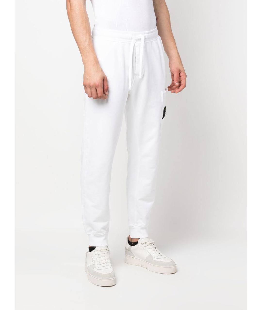 STONE ISLAND Белые хлопковые повседневные брюки, фото 3