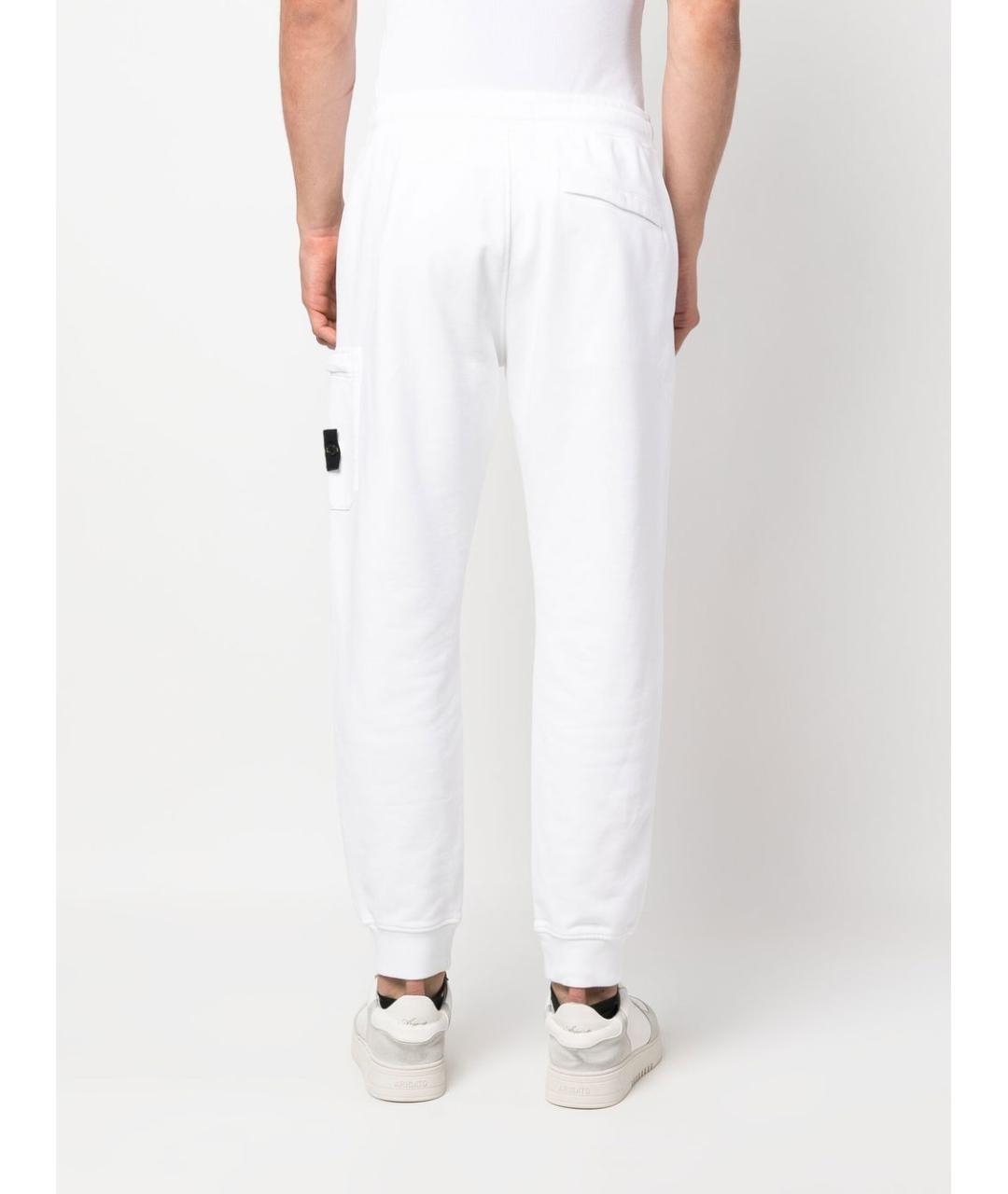 STONE ISLAND Белые хлопковые повседневные брюки, фото 2