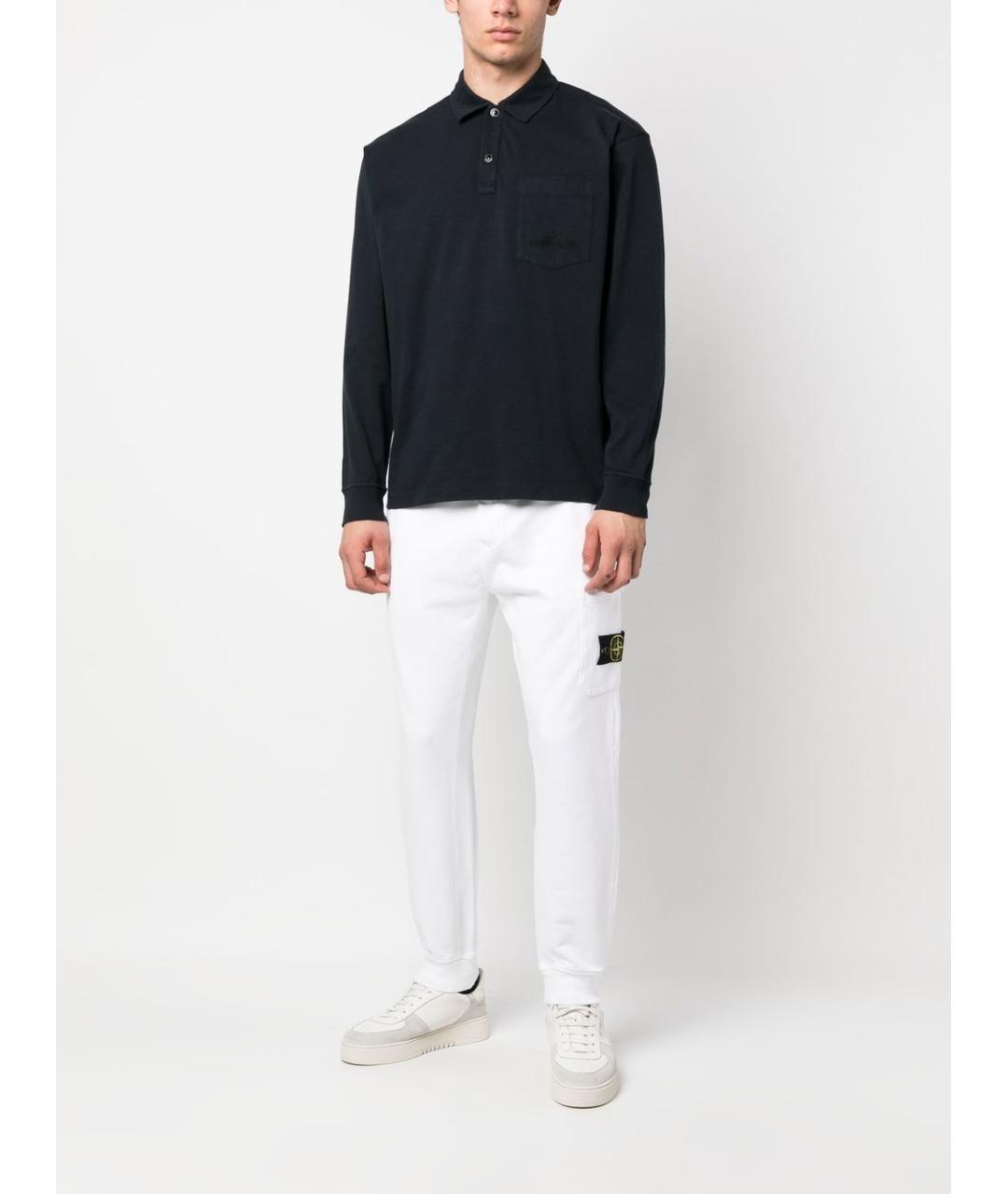 STONE ISLAND Белые хлопковые повседневные брюки, фото 5