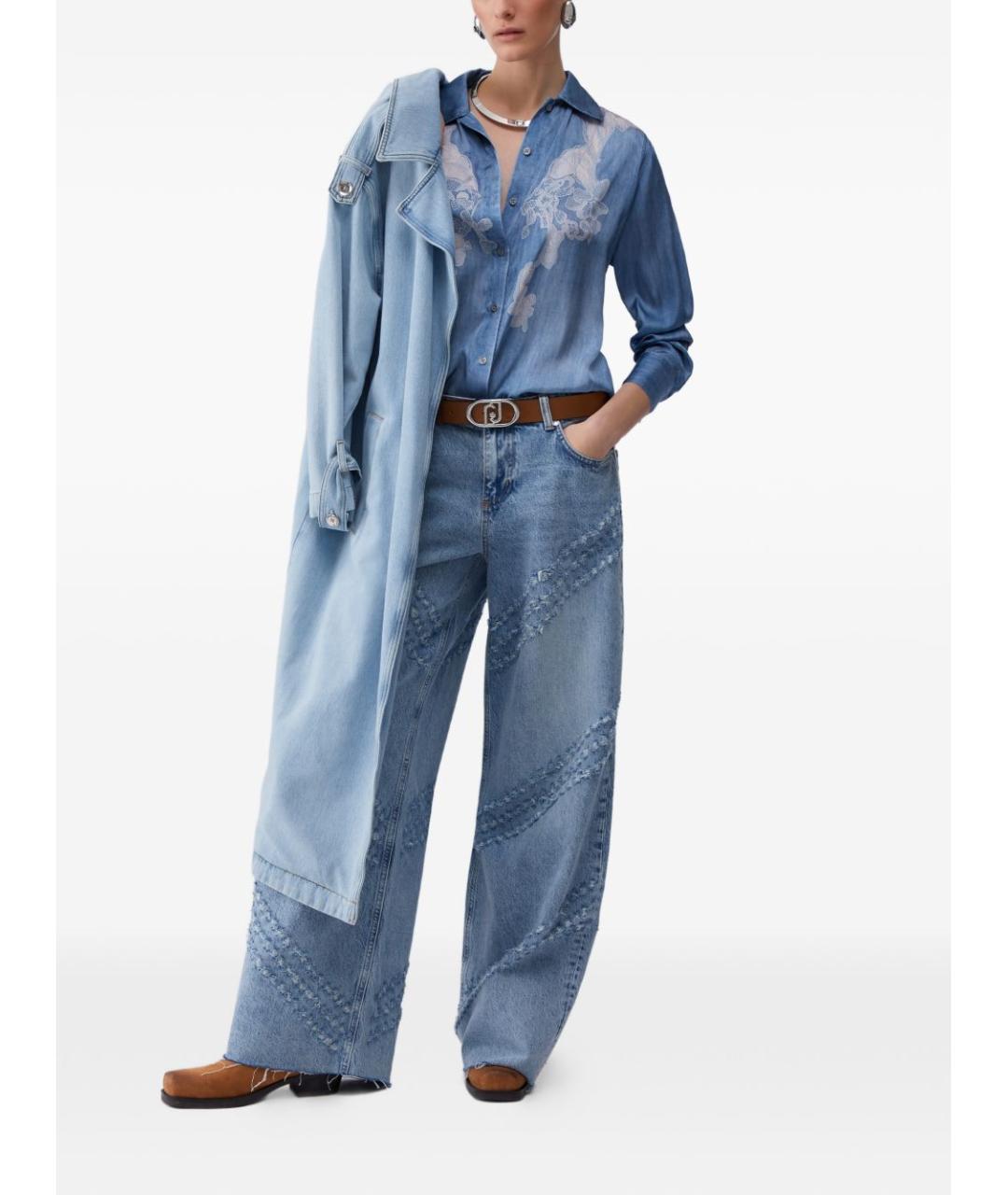 LIU JO Синяя полиэстеровая рубашка, фото 2