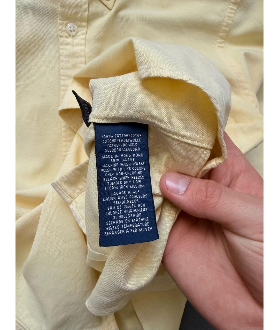 POLO RALPH LAUREN Желтая хлопковая рубашка, фото 4