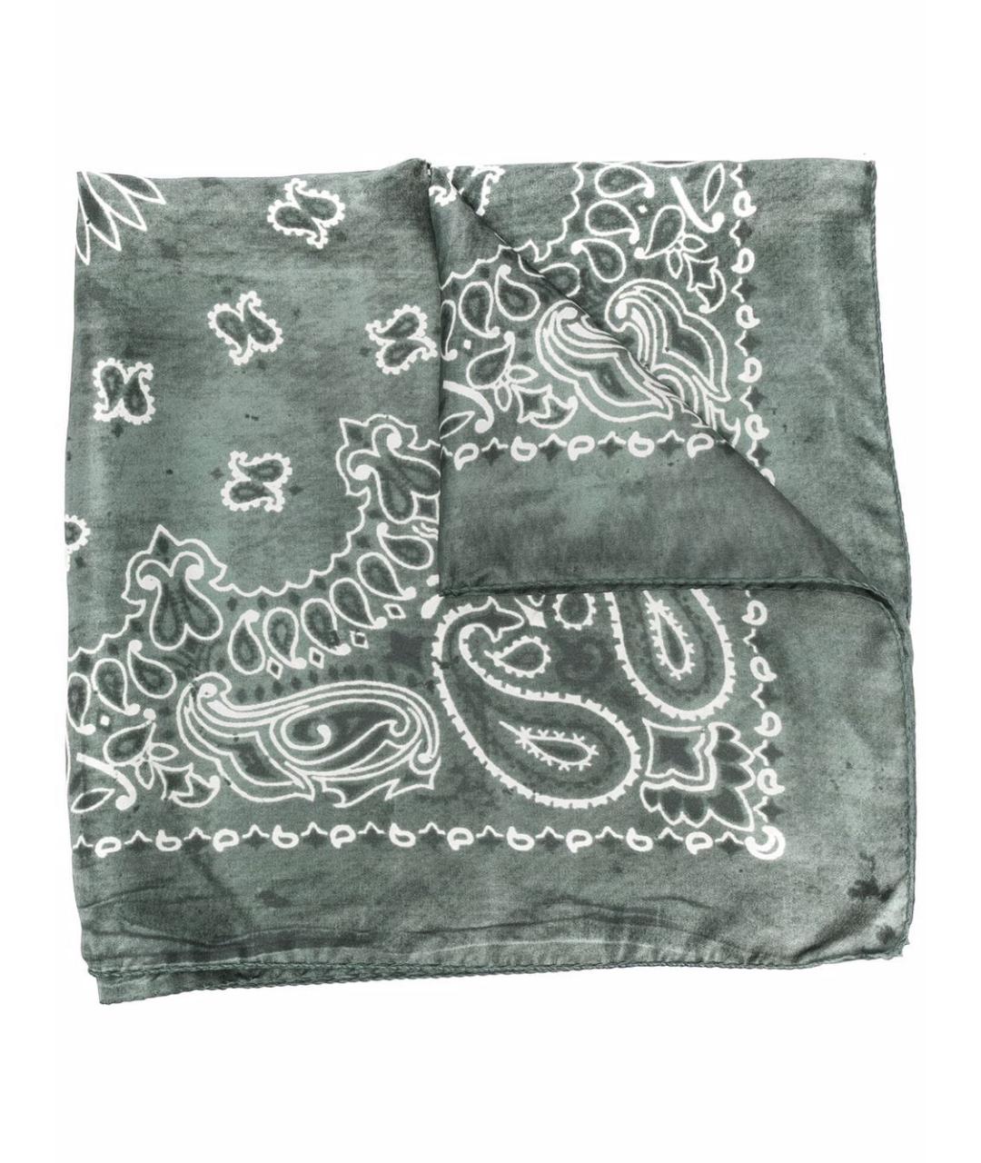 GOLDEN GOOSE DELUXE BRAND Зеленый шелковый платок, фото 2