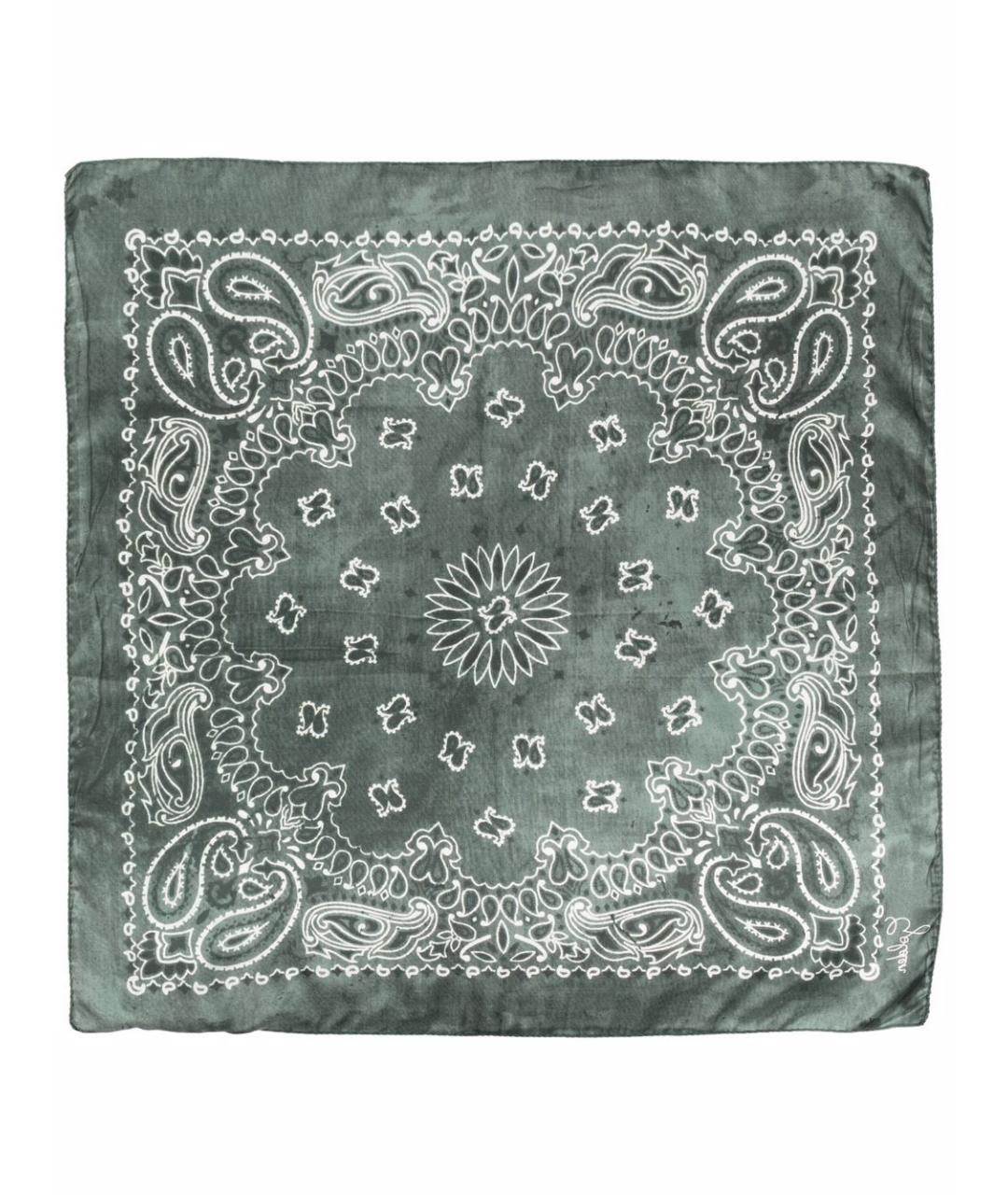 GOLDEN GOOSE DELUXE BRAND Зеленый шелковый платок, фото 1
