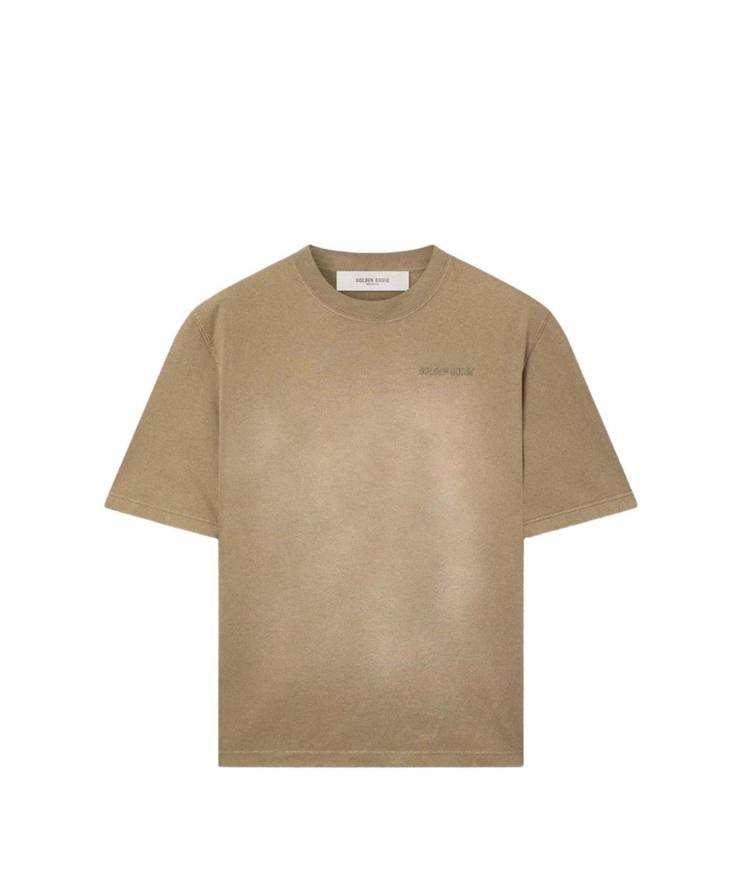 GOLDEN GOOSE DELUXE BRAND Бежевая хлопковая футболка, фото 1