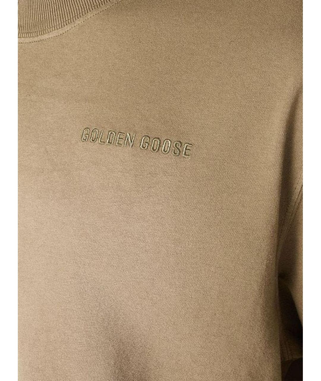 GOLDEN GOOSE DELUXE BRAND Бежевая хлопковая футболка, фото 2