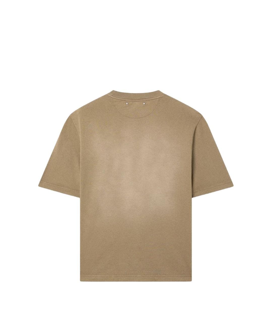GOLDEN GOOSE DELUXE BRAND Бежевая хлопковая футболка, фото 3