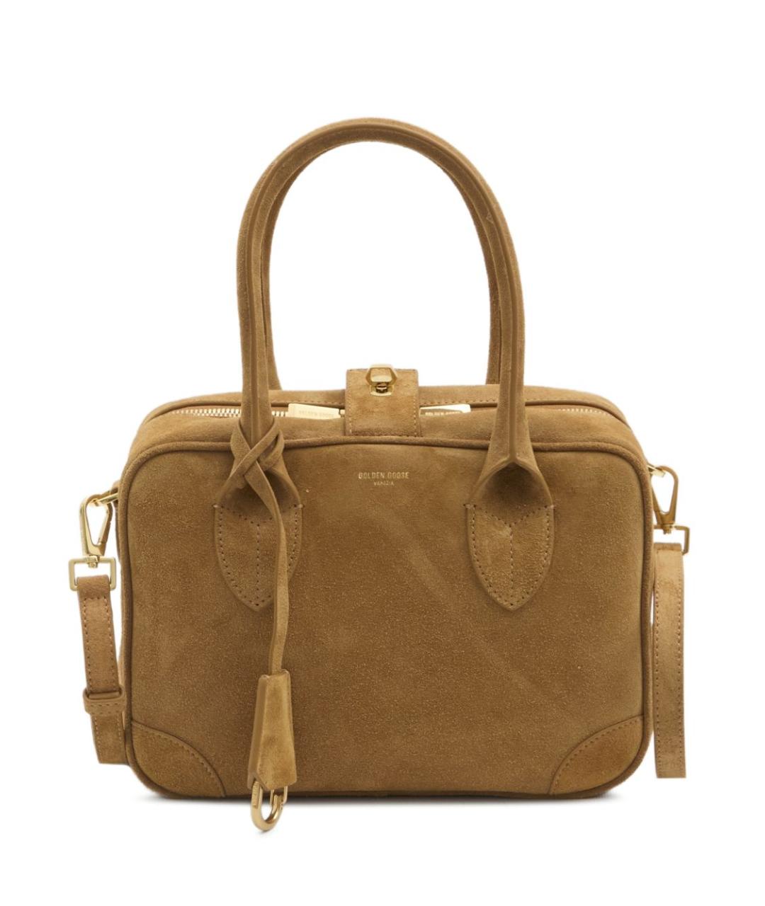 GOLDEN GOOSE DELUXE BRAND Бежевая кожаная сумка с короткими ручками, фото 1