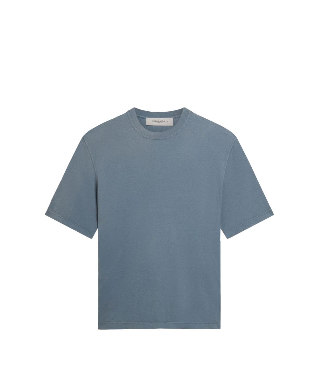 GOLDEN GOOSE DELUXE BRAND Синяя хлопковая футболка, фото 1