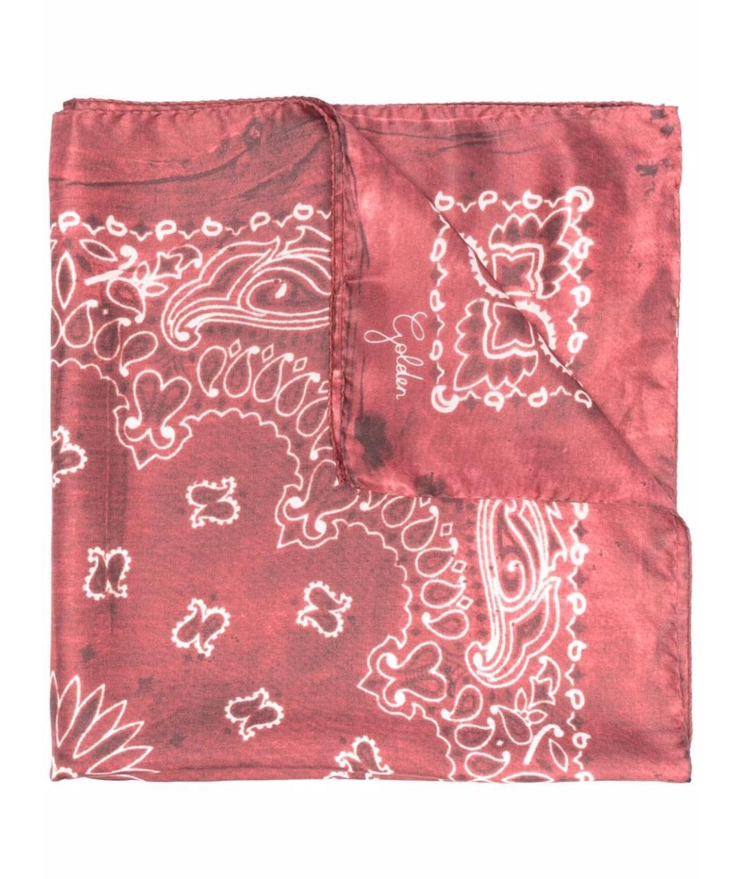 GOLDEN GOOSE DELUXE BRAND Розовый шелковый платок, фото 2