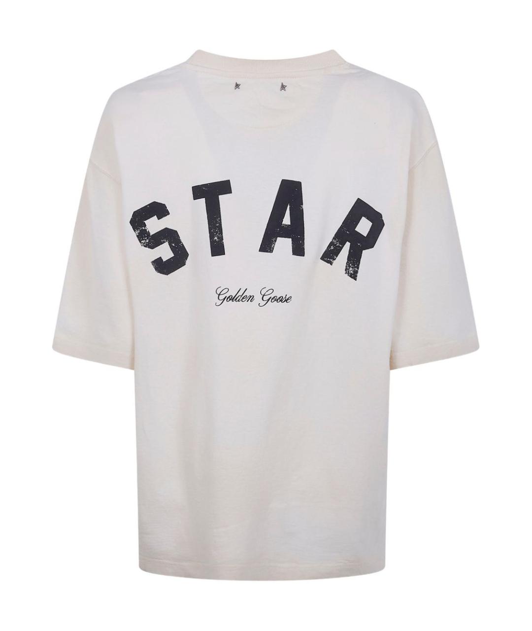 GOLDEN GOOSE DELUXE BRAND Белая хлопковая футболка, фото 2