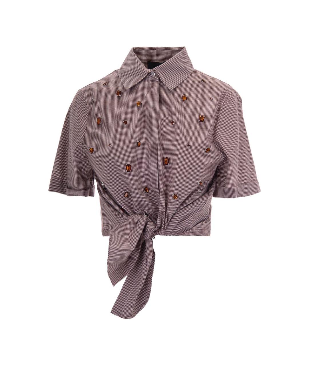 LIU JO Коричневая хлопковая рубашка, фото 1