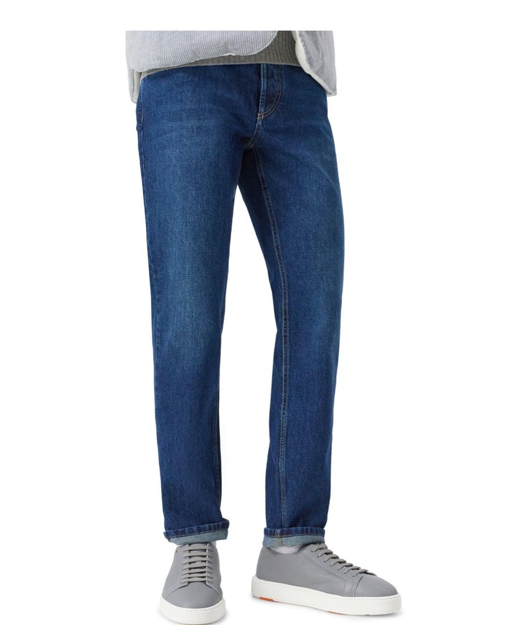 SANTONI Серые кожаные низкие кроссовки / кеды, фото 7