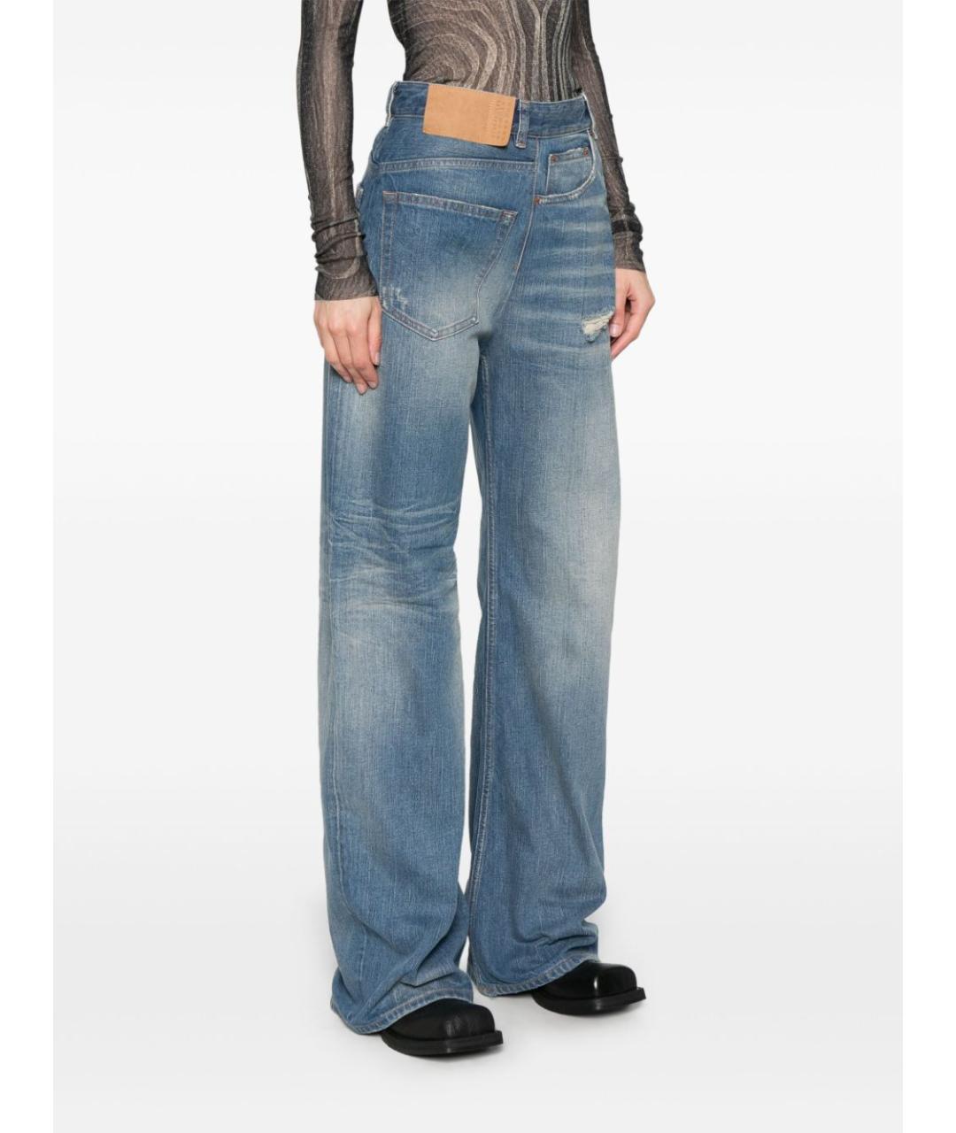 MM6 MAISON MARGIELA Синие хлопковые джинсы клеш, фото 2