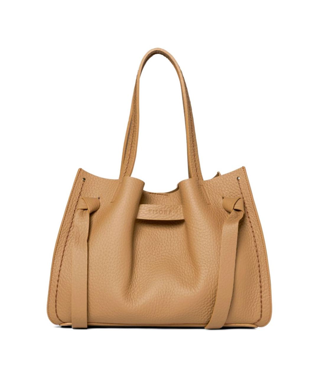 VISONA Коричневая кожаная сумка тоут, фото 2