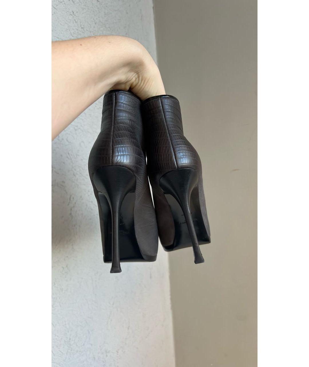 SAINT LAURENT Черные кожаные ботильоны, фото 4