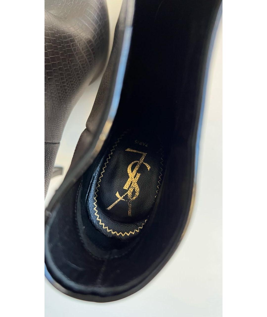 SAINT LAURENT Черные кожаные ботильоны, фото 3